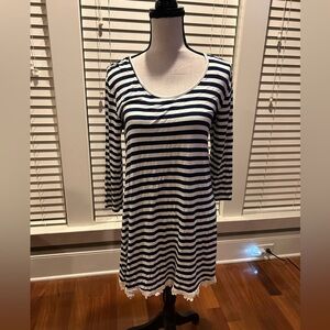 Red Camel Navy and White Striped Tunic Dress